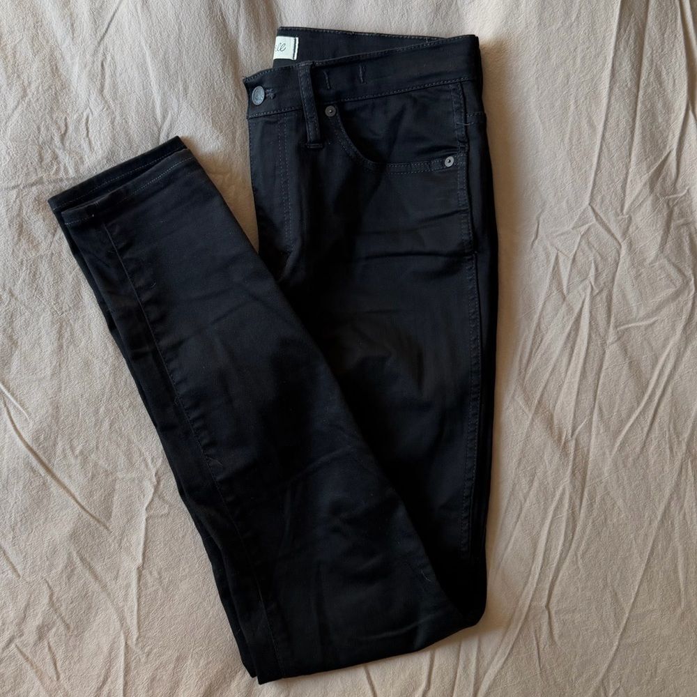 Madewell 10” High Rise Skinny Jeans Black Stretch Denim Size 28
